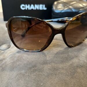 Chanel Dark Brown Tortoise Sunglasses